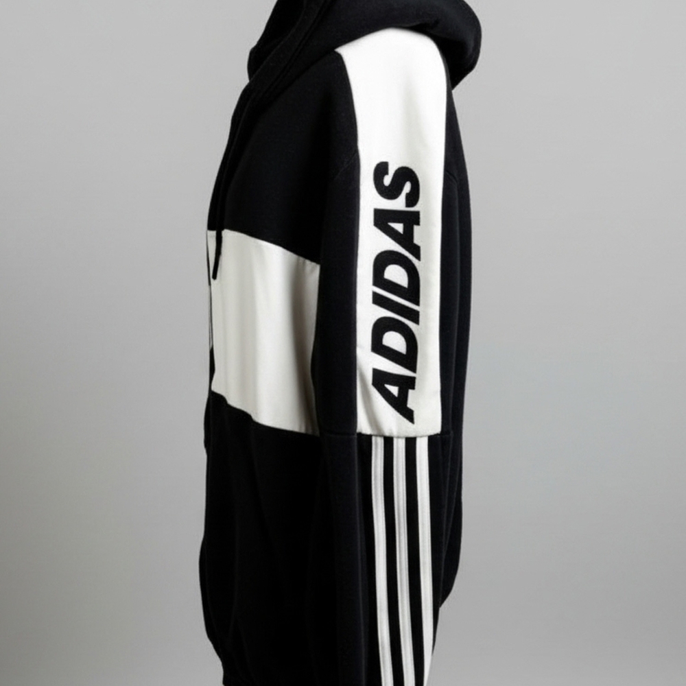 adidas Black and White Lightweight Hoodie Jacket